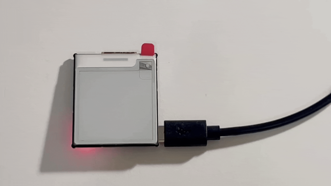A demo of an Inkclip refreshing its display.
